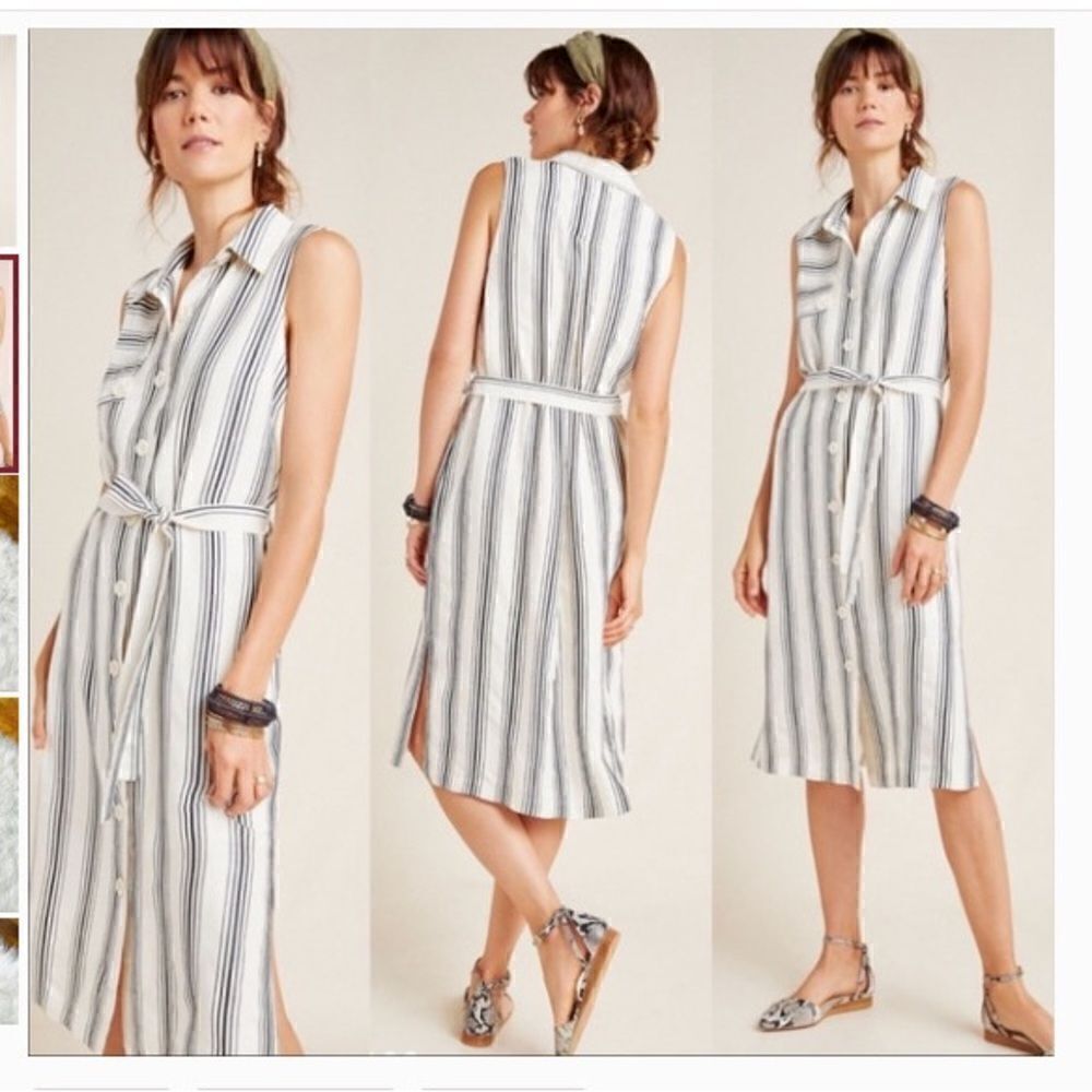NWT Maeve Anthropologie Esther Striped Shirt Dress Sz 16 $170 Sold Out!
